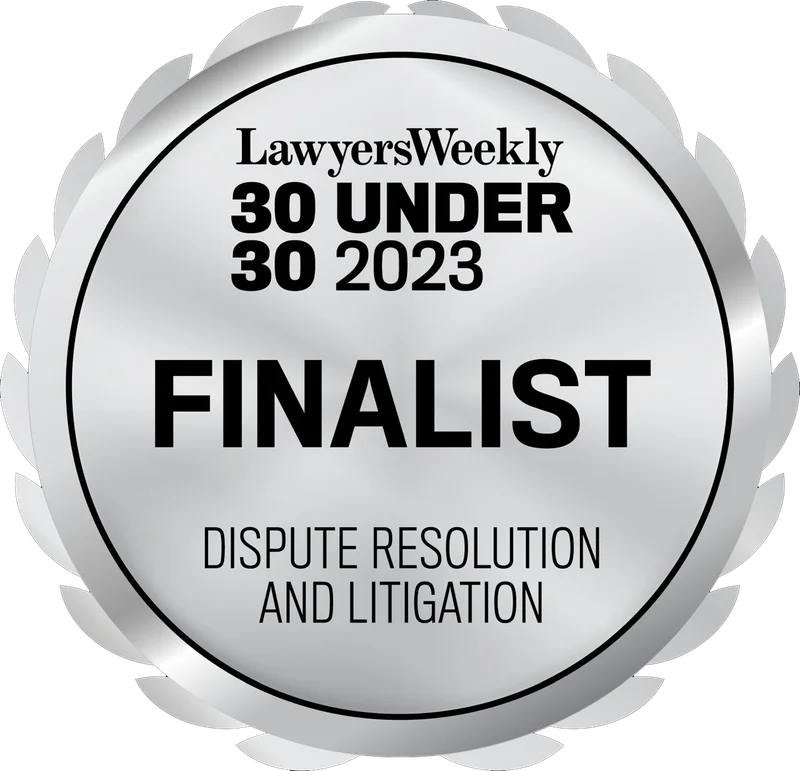 Lawyers Weekly 30 Under 30 2023 Finalist — Dispute Resolution and Litigation